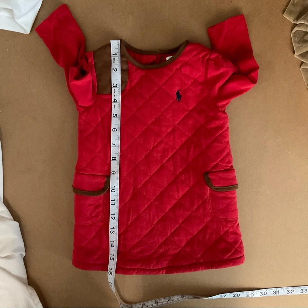 Ralph Lauren Baby Dress Red Quilted 9 Months